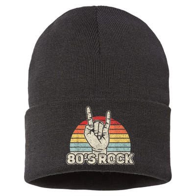 Vintage Retro 80S Rock Band 1980s Party Sustainable Knit Beanie