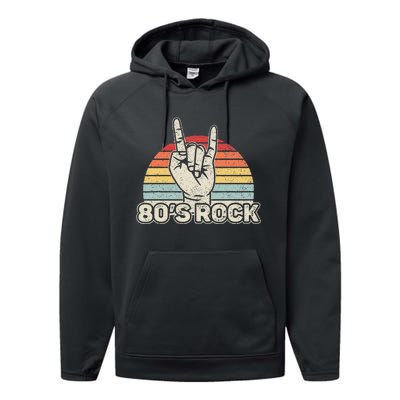 Vintage Retro 80s Rock Band Performance Fleece Hoodie