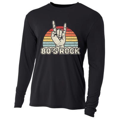 Vintage Retro 80s Rock Band Cooling Performance Long Sleeve Crew