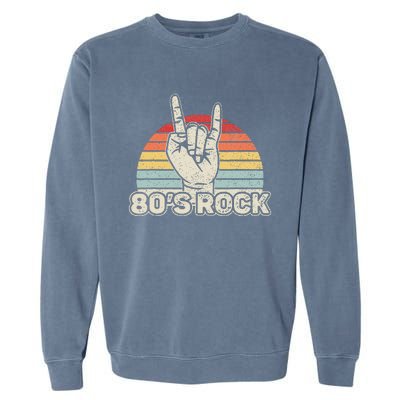 Vintage Retro 80s Rock Band Garment-Dyed Sweatshirt