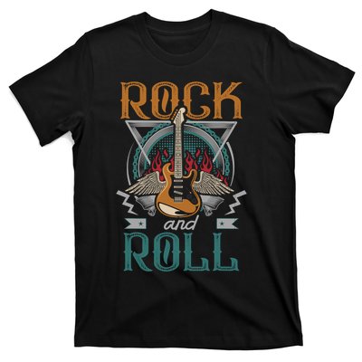 Vintage Retro 80s Rock & Roll Music Guitar Wings T-Shirt