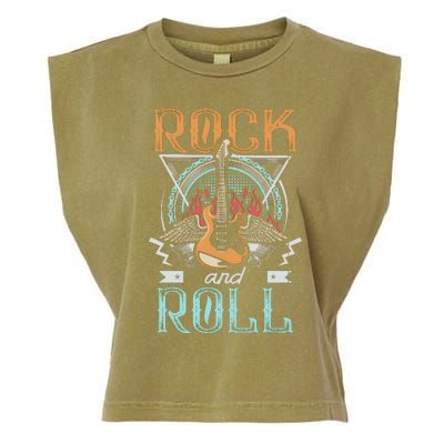 Vintage Retro 80s Rock & Roll Music Guitar Wings Garment-Dyed Women's Muscle Tee