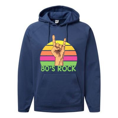 Vintage Retro 80's Rock Band Performance Fleece Hoodie