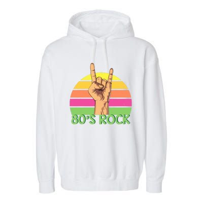 Vintage Retro 80's Rock Band Garment-Dyed Fleece Hoodie