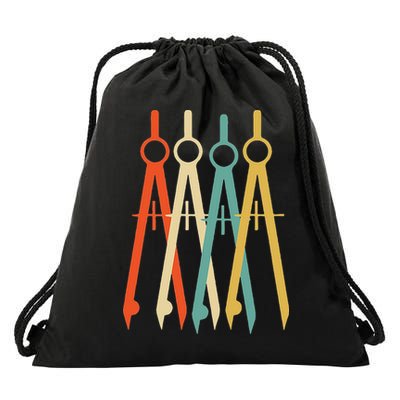 Vintage Retro Art Architect Architecture Drawstring Bag