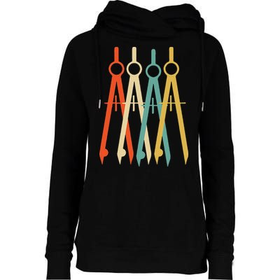 Vintage Retro Art Architect Architecture Womens Funnel Neck Pullover Hood