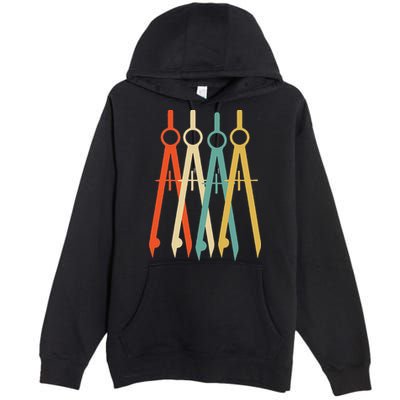 Vintage Retro Art Architect Architecture Premium Pullover Hoodie