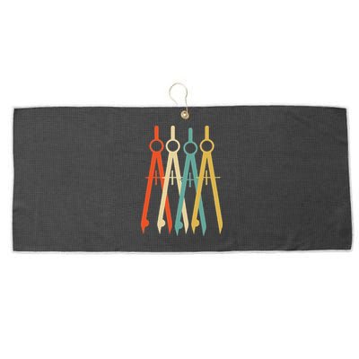 Vintage Retro Art Architect Architecture Large Microfiber Waffle Golf Towel