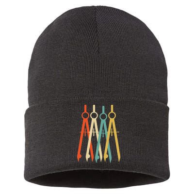 Vintage Retro Art Architect Architecture Sustainable Knit Beanie