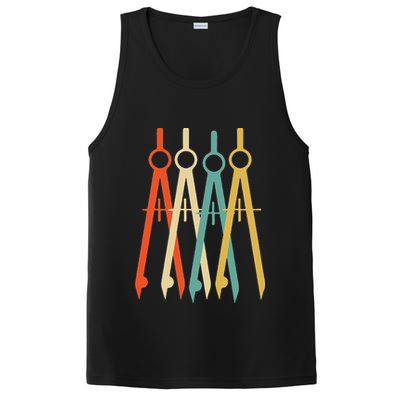 Vintage Retro Art Architect Architecture PosiCharge Competitor Tank