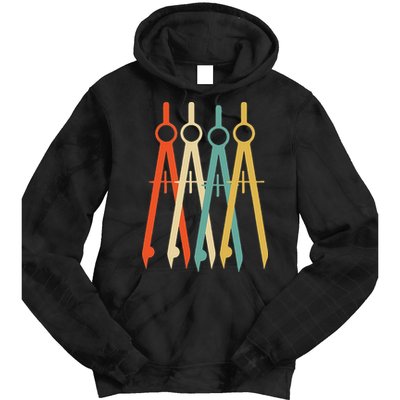 Vintage Retro Art Architect Architecture Tie Dye Hoodie