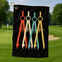Vintage Retro Art Architect Architecture Golf Towel