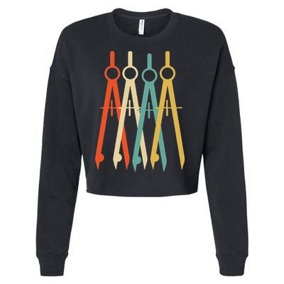 Vintage Retro Art Architect Architecture Cropped Pullover Crew