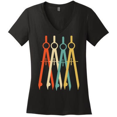 Vintage Retro Art Architect Architecture Women's V-Neck T-Shirt