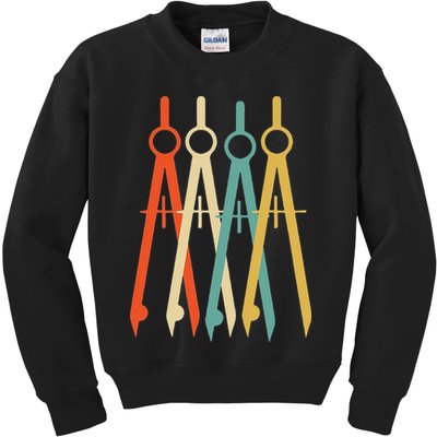 Vintage Retro Art Architect Architecture Kids Sweatshirt