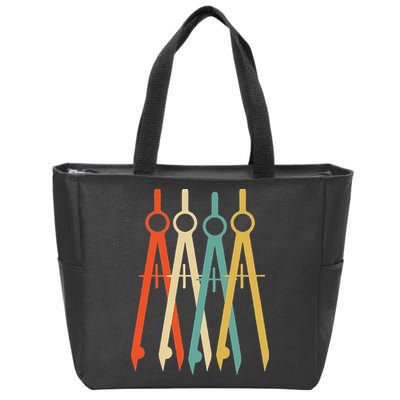 Vintage Retro Art Architect Architecture Zip Tote Bag