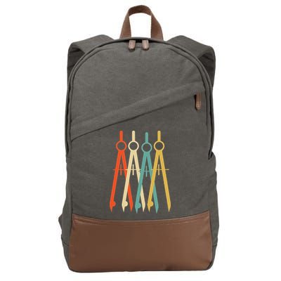 Vintage Retro Art Architect Architecture Cotton Canvas Backpack
