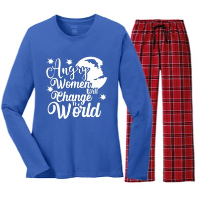 Vintage Rights Angry Will Change The World Cute Gift Women's Long Sleeve Flannel Pajama Set 