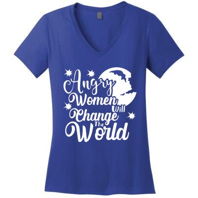 Vintage Rights Angry Will Change The World Cute Gift Women's V-Neck T-Shirt