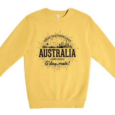 Vintage Retro Australia Gift Premium Crewneck Sweatshirt