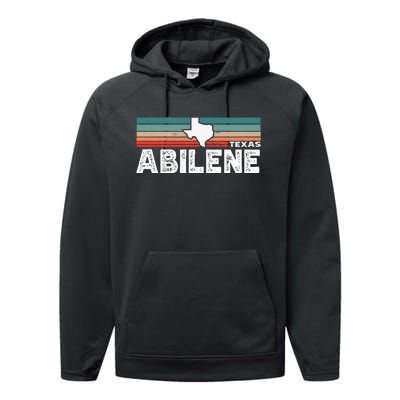 Vintage Retro Abilene Tx Tourist Native Texas State Performance Fleece Hoodie