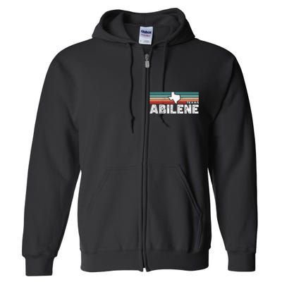 Vintage Retro Abilene Tx Tourist Native Texas State Full Zip Hoodie