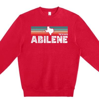 Vintage Retro Abilene Tx Tourist Native Texas State Premium Crewneck Sweatshirt