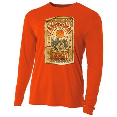 Vintage Retro Arizona Desert Vibes Travel Poster Cooling Performance Long Sleeve Crew