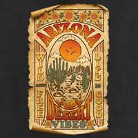 Vintage Retro Arizona Desert Vibes Travel Poster Beanie