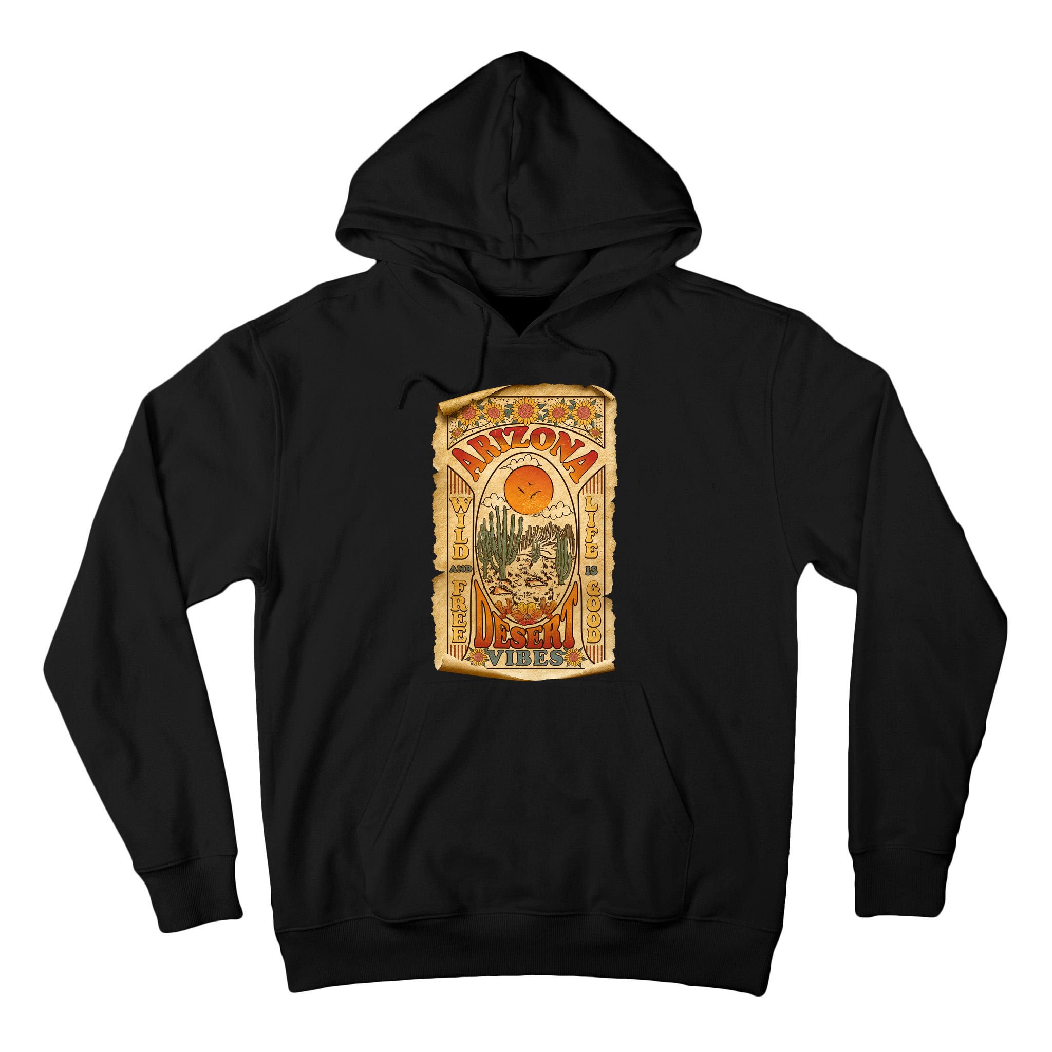 Vintage Retro Arizona Desert Vibes Travel Poster Tall Hoodie