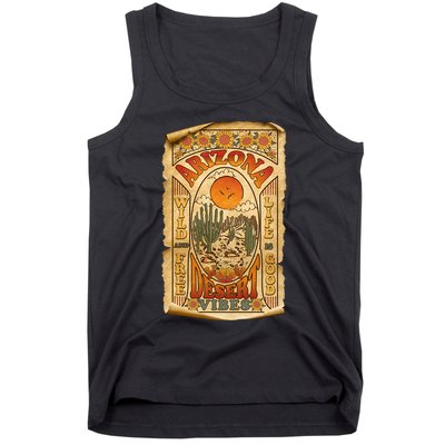 Vintage Retro Arizona Desert Vibes Travel Poster Tank Top