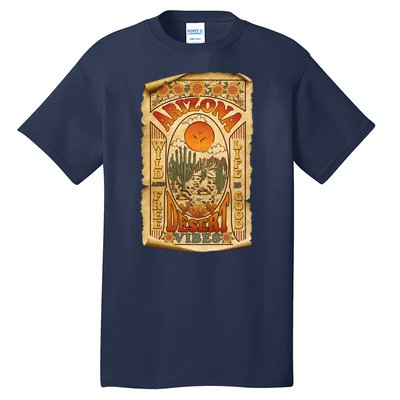 Vintage Retro Arizona Desert Vibes Travel Poster Tall T-Shirt