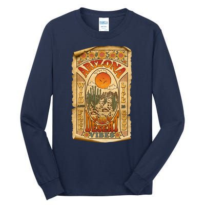 Vintage Retro Arizona Desert Vibes Travel Poster Tall Long Sleeve T-Shirt