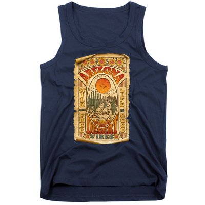 Vintage Retro Arizona Desert Vibes Travel Poster Tank Top