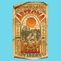 Vintage Retro Arizona Desert Vibes Travel Poster Long Sleeve Shirt