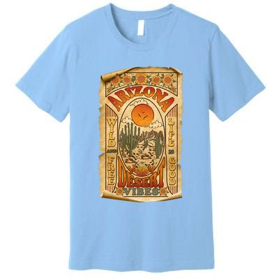 Vintage Retro Arizona Desert Vibes Travel Poster Premium T-Shirt