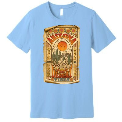 Vintage Retro Arizona Desert Vibes Travel Poster Premium T-Shirt