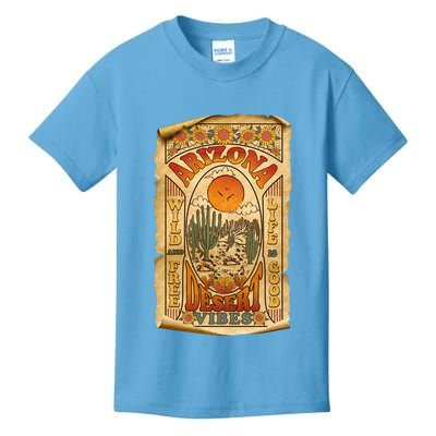 Vintage Retro Arizona Desert Vibes Travel Poster Kids T-Shirt