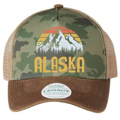 Vintage Retro Alaska U.S. Mountains Glacier Legacy Tie Dye Trucker Hat