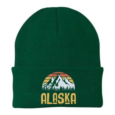 Vintage Retro Alaska U.S. Mountains Glacier Knit Cap Winter Beanie