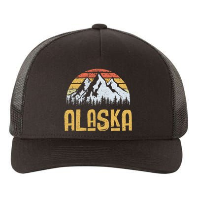 Vintage Retro Alaska U.S. Mountains Glacier Yupoong Adult 5-Panel Trucker Hat