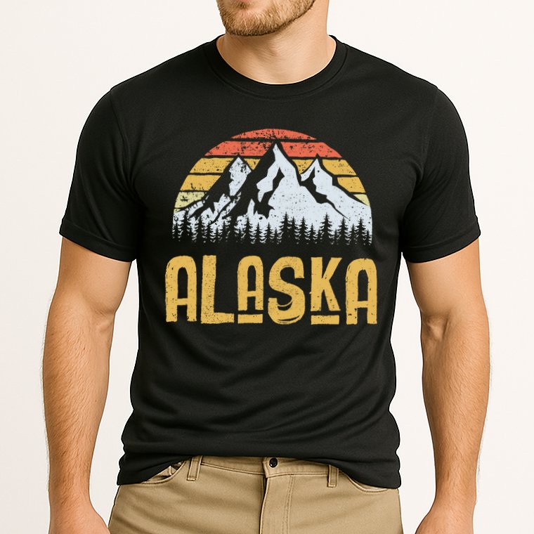 Vintage Retro Alaska U.S. Mountains Glacier Performance Shirt