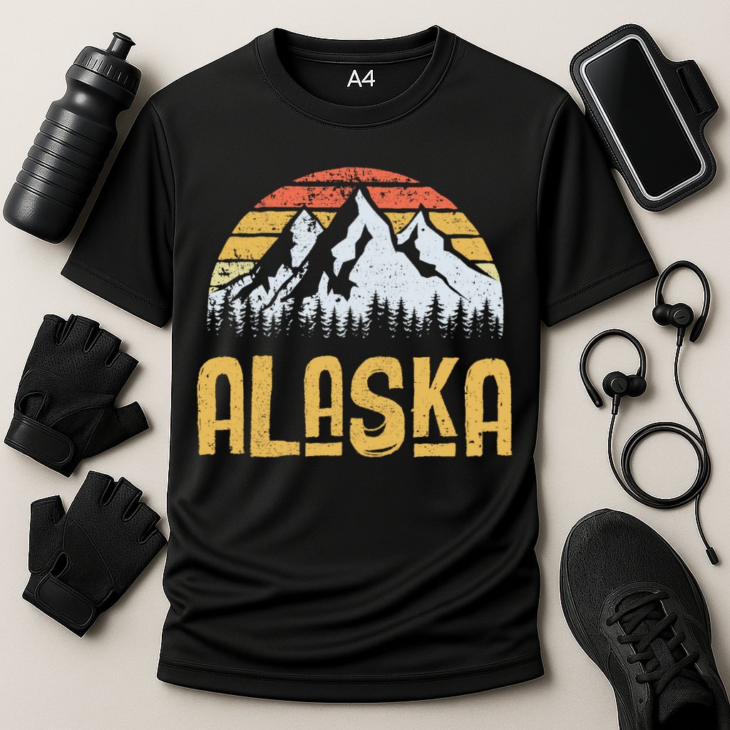 Vintage Retro Alaska U.S. Mountains Glacier Performance Shirt