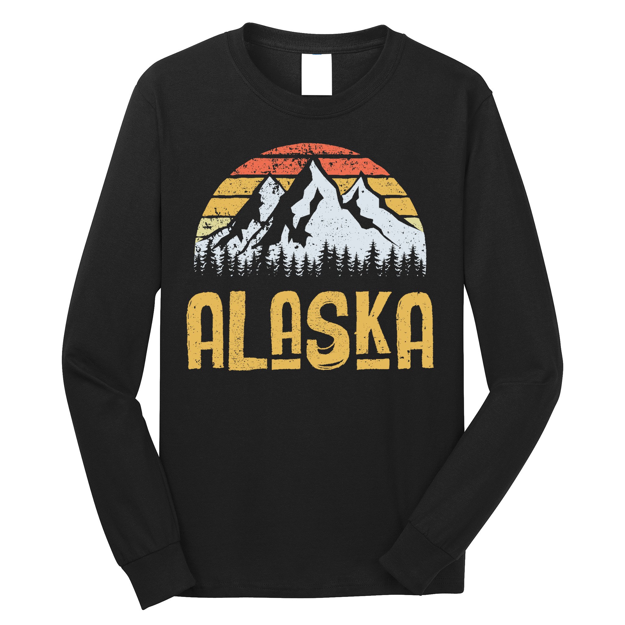 Vintage Retro Alaska U.S. Mountains Glacier Long Sleeve Shirt