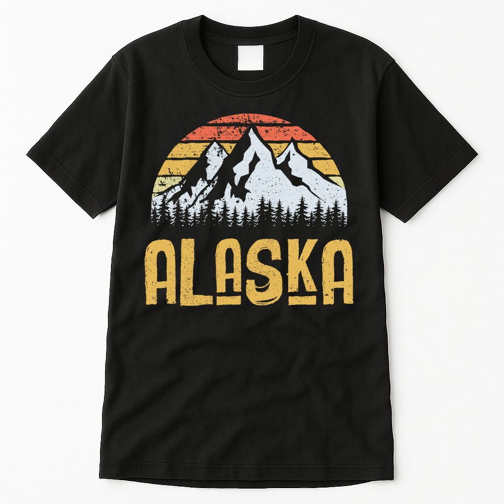 Vintage Retro Alaska U.S. Mountains Glacier Tall T-Shirt