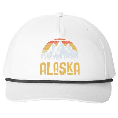 Vintage Retro Alaska U.S. Mountains Glacier Snapback Five-Panel Rope Hat