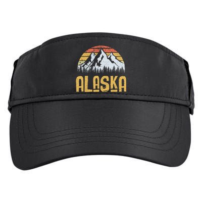 Vintage Retro Alaska U.S. Mountains Glacier Adult Drive Performance Visor