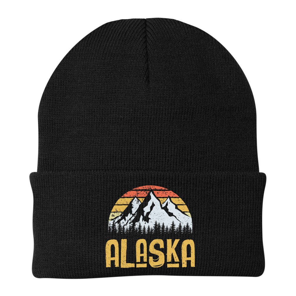 Vintage Retro Alaska U.S. Mountains Glacier Beanie