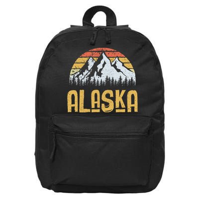 Vintage Retro Alaska U.S. Mountains Glacier 16 in Basic Backpack