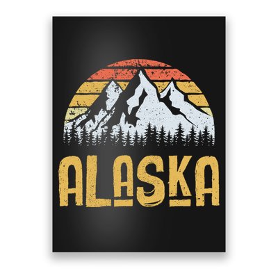 Vintage Retro Alaska U.S. Mountains Glacier Poster